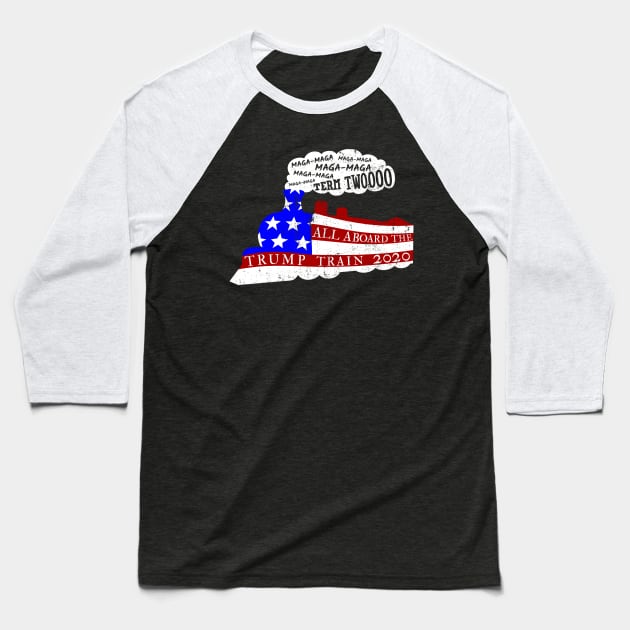 Trump Train 2020 maga reelect donald trump republican Baseball T-Shirt by RedPillNation